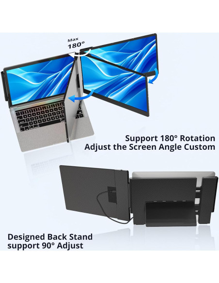 Monitor Portátil Synnov 14" 1080P con Altavoz y Soporte