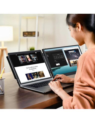 Monitor Portátil Synnov 14" 1080P con Altavoz y Soporte