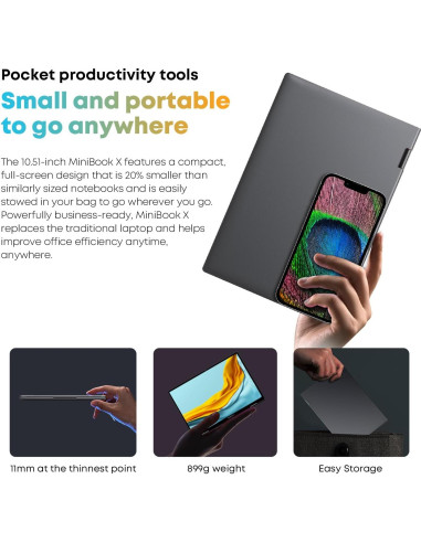 CHUWI MiniBook X Laptop 10.5" Táctil 12GB RAM 512GB SSD