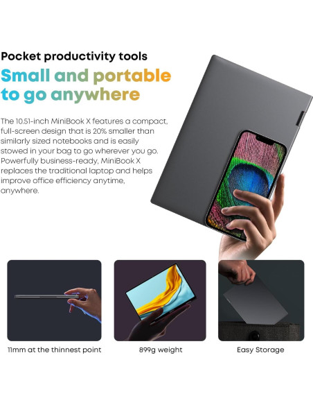 CHUWI MiniBook X Laptop 10.5" Táctil 12GB RAM 512GB SSD