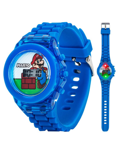 Reloj Digital LCD Super Mario Accutime con Luz LED Azul