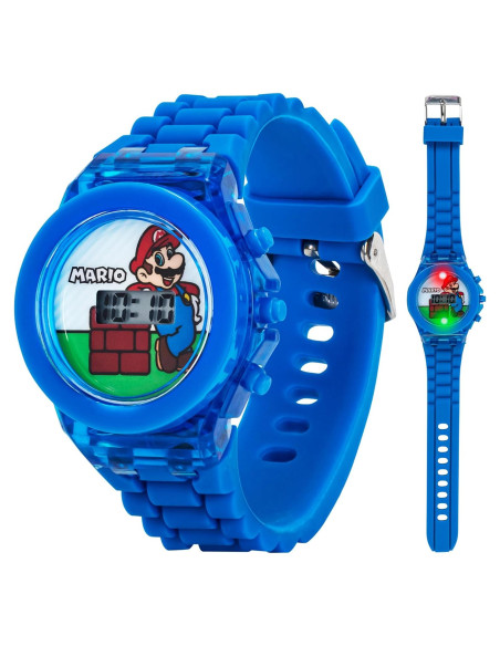 Reloj Digital LCD Super Mario Accutime con Luz LED Azul