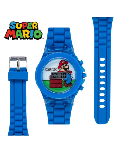 Reloj Digital LCD Super Mario Accutime con Luz LED Azul