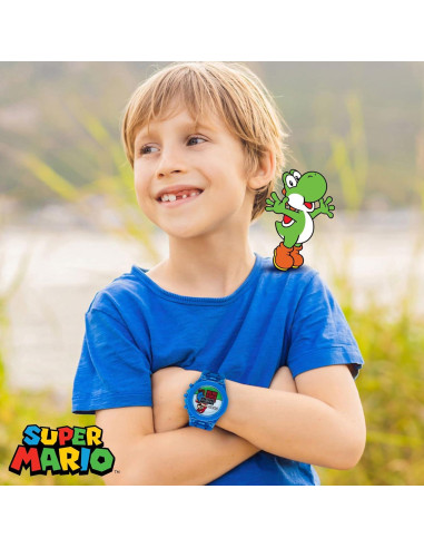 Reloj Digital LCD Super Mario Accutime con Luz LED Azul