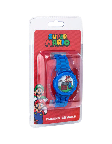 Reloj Digital LCD Super Mario Accutime con Luz LED Azul