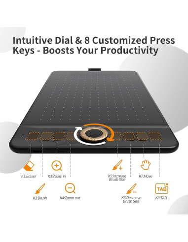 Tableta de Dibujo GAOMON WH851 20,3 x 12,7 cm Bluetooth