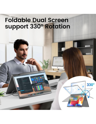 Monitor Doble CUIUIC 15.6" FHD IPS Plegable USB-C