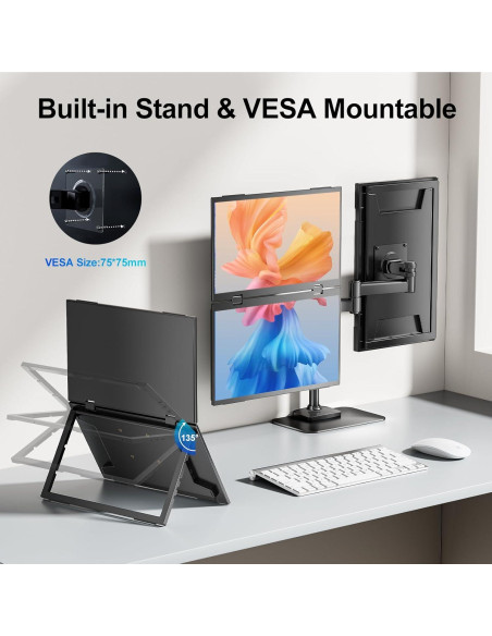 Monitor Doble CUIUIC 15.6" FHD IPS Plegable USB-C