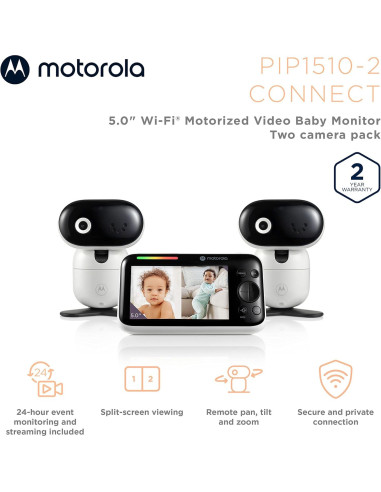 Monitor de Bebé Motorola PIP1510 - 2 Cámaras WiFi HD