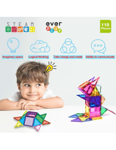 Conjunto de 110 Piezas de Azulejos Magnéticos Everplay 2