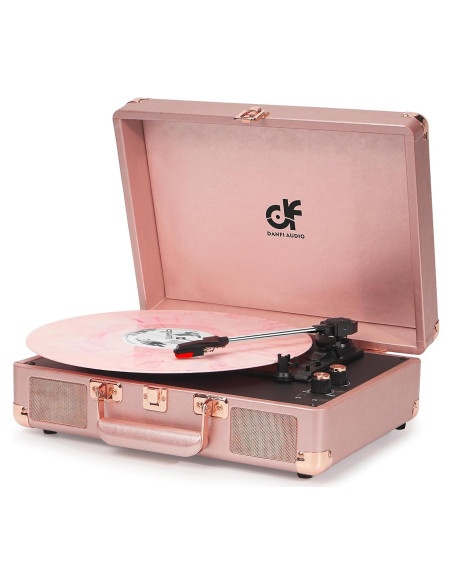 Reproductor de Vinilo Portátil DANFI AUDIO TE-001DRG Rosa Oro