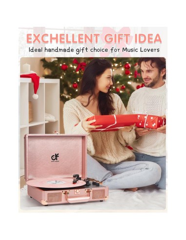 Reproductor de Vinilo Portátil DANFI AUDIO TE-001DRG Rosa Oro