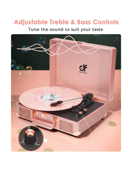 Reproductor de Vinilo Portátil DANFI AUDIO TE-001DRG Rosa Oro