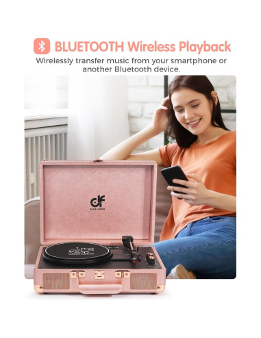 Reproductor de Vinilo Portátil DANFI AUDIO TE-001DRG Rosa Oro