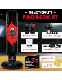 Saco de Boxeo Inflable The Household Best 160 cm con Guantes 2