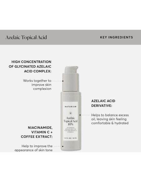 Naturium Ácido Tópico Azelaico 10% con Niacinamida 28.35 g