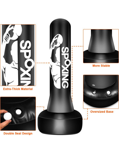 Soporte Saco de Boxeo PZMXEC CRSD007 Inflable 1,36 kg