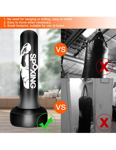 Soporte Saco de Boxeo PZMXEC CRSD007 Inflable 1,36 kg