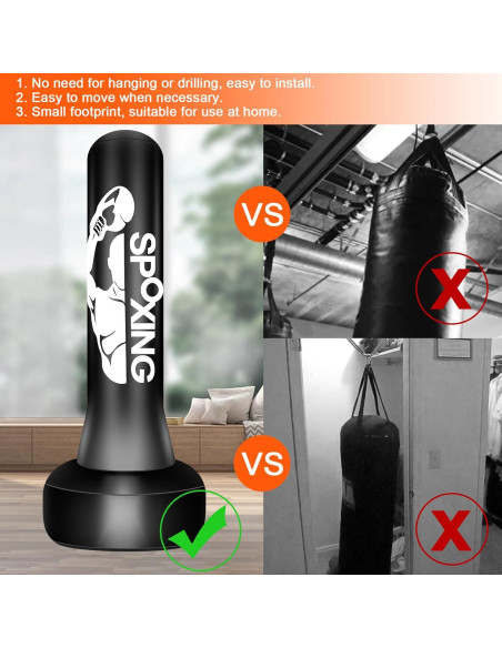 Soporte Saco de Boxeo PZMXEC CRSD007 Inflable 1,36 kg