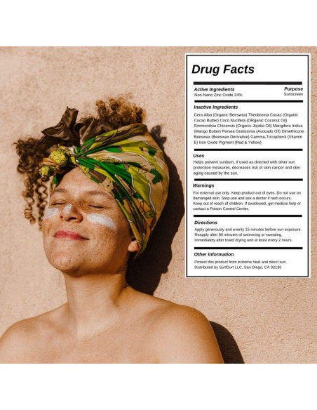 Bloqueador Solar Natural SurfDurt SPF 30 - 56.7 g - Blanco Zombie