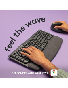Teclado Ergonómico Inalámbrico Logitech Wave Keys - Grafito 2
