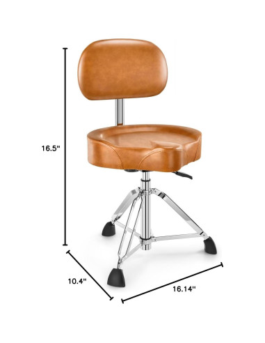 Silla de Tambor Donner EC6748 Ajustable con Respaldo Marrón