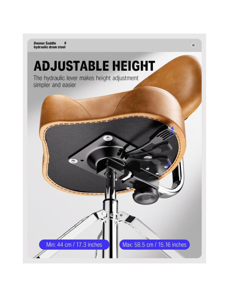 Silla de Tambor Donner EC6748 Ajustable con Respaldo Marrón