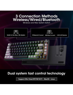 Teclado Gaming Inalámbrico KOORUI MK082 82 Teclas RGB 2