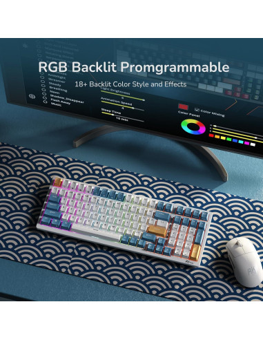 Teclado Mecánico RK ROYAL KLUDGE RK98 Inalámbrico RGB