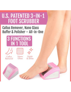 Exfoliador de Pies 3 en 1 Wonex Rosa - Removedor de Callos 2