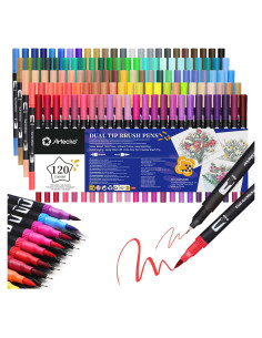Artecho 120 Marcadores Doble Punta para Colorear y Caligrafía