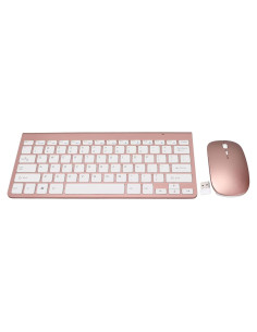 Combo Teclado Ergonómico y Ratón Jectse Oro Rosa 78 Teclas