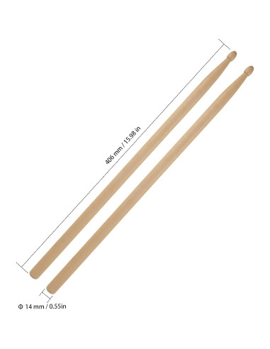 Palillos de Batería 5A de Madera de Arce - 24 Pares