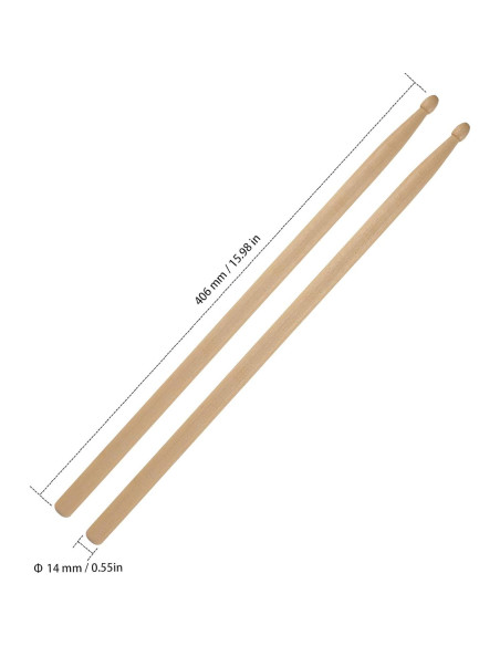 Palillos de Batería 5A de Madera de Arce - 24 Pares