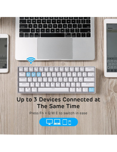 Teclado Mecánico RK ROYAL KLUDGE RK61 Inalámbrico 60%