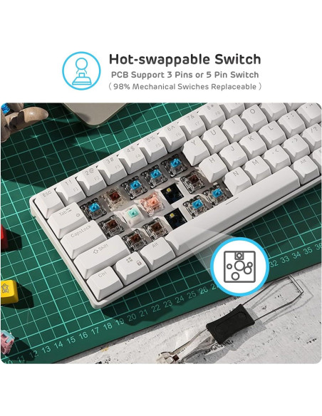 Teclado Mecánico RK ROYAL KLUDGE RK61 Inalámbrico 60%