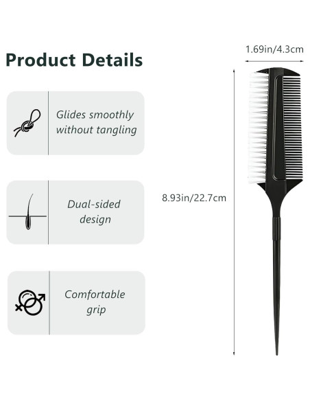 Juego de 3 Cepillos Negros para Alisar y Seccionar - J8200