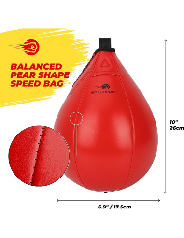 Bolsa de Velocidad BOXERPOINT Mediana Rojo - Boxeo Duradero