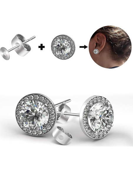 1200 Puntos y Respaldos de Aretes AROIC - Acero Inoxidable Hipoalergénico