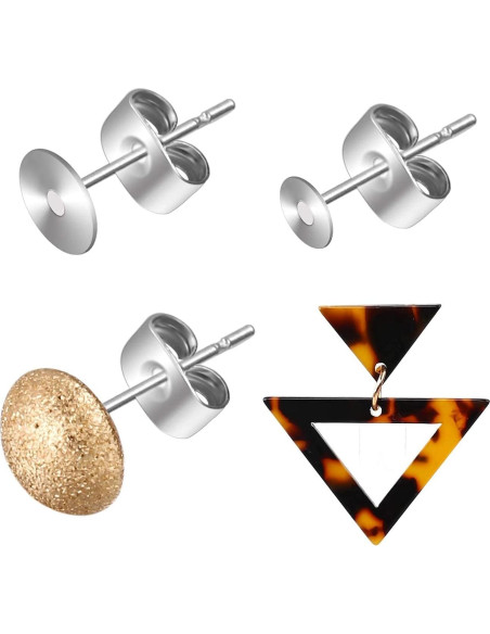 1200 Puntos y Respaldos de Aretes AROIC - Acero Inoxidable Hipoalergénico