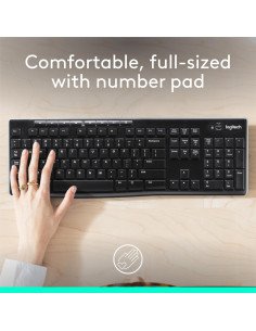 Teclado Inalámbrico Logitech K270 Negro, 2.4 GHz, Tamaño Completo 2