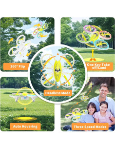 Dron Cuadricóptero RC CYLION TB15 para Niños Amarillo 2