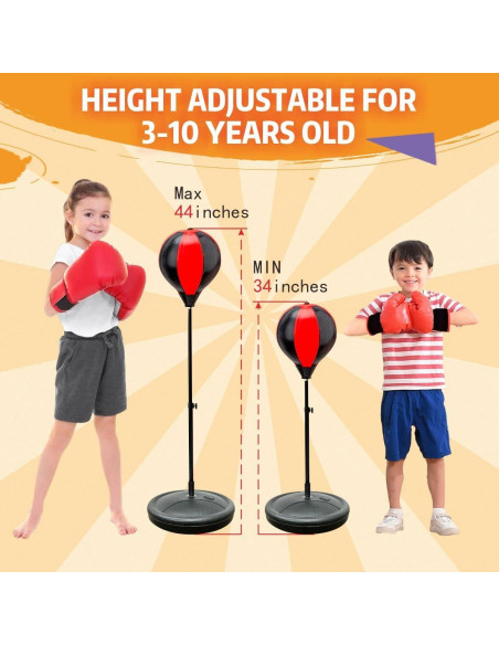 Conjunto de Boxeo para Niños HanYoer con Saco Ajustable 86-112 cm