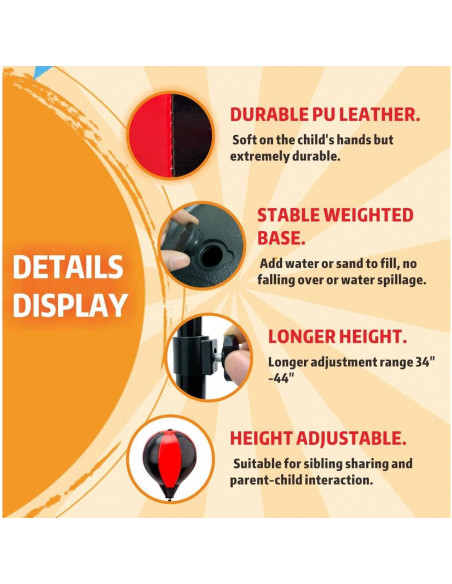 Conjunto de Boxeo para Niños HanYoer con Saco Ajustable 86-112 cm