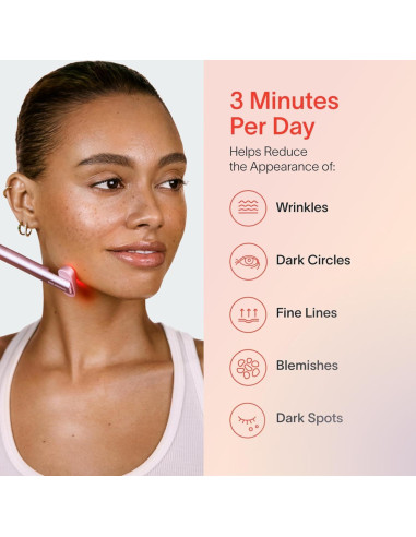 Varita Facial Solawave 4 en 1 Oro Rosa - Terapia Luz Roja