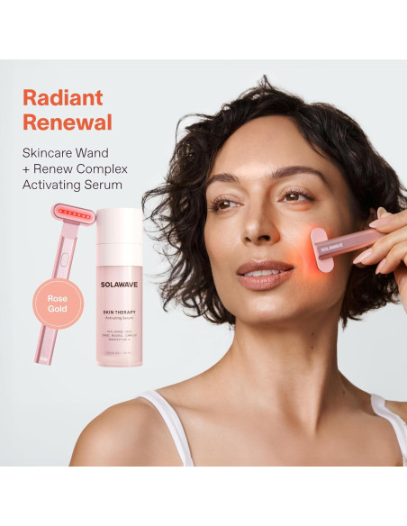 Varita Facial Solawave 4 en 1 Oro Rosa - Terapia Luz Roja Varita Facial Solawave 4 en 1 Oro Rosa - Terapia Luz Roja