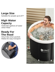 Bañera de Hielo LifePro Portátil 348L con Tapa 2