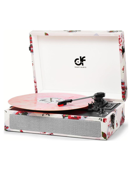 Reproductor de Vinilo Bluetooth DANFI AUDIO TE-012CK Rosa Retro