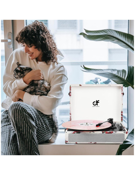 Reproductor de Vinilo Bluetooth DANFI AUDIO TE-012CK Rosa Retro