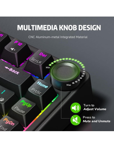 Teclado Mecánico Gaming RK Royal Kludge R75 75% RGB Hot-Swap